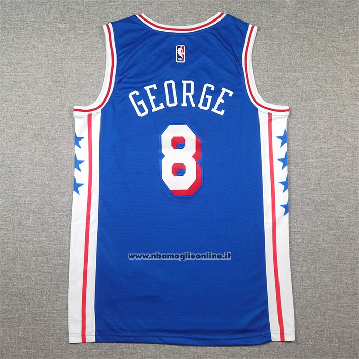 Maglia Philadelphia 76ers Paul George #8 Icon 2024-25 Blu